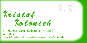 kristof kolonich business card